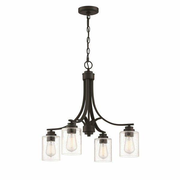 Craftmade Bolden 4 Light Chandelier in Flat Black 50524-FB